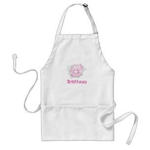 Custom Name Apron, pink fuchsia sunflower Standard Apron