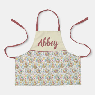 Custom Name Apron with Colorful Easter Egg Design