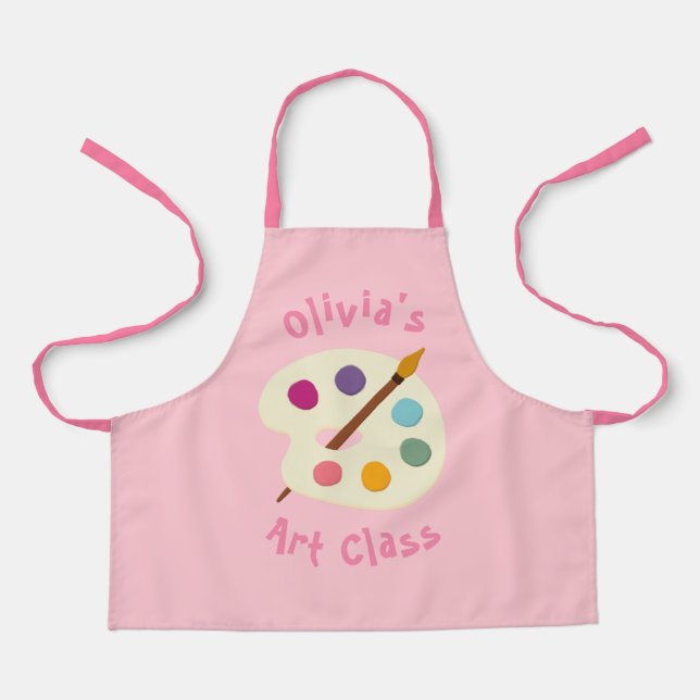 custom NAME Art class school Artist Apron (Front)