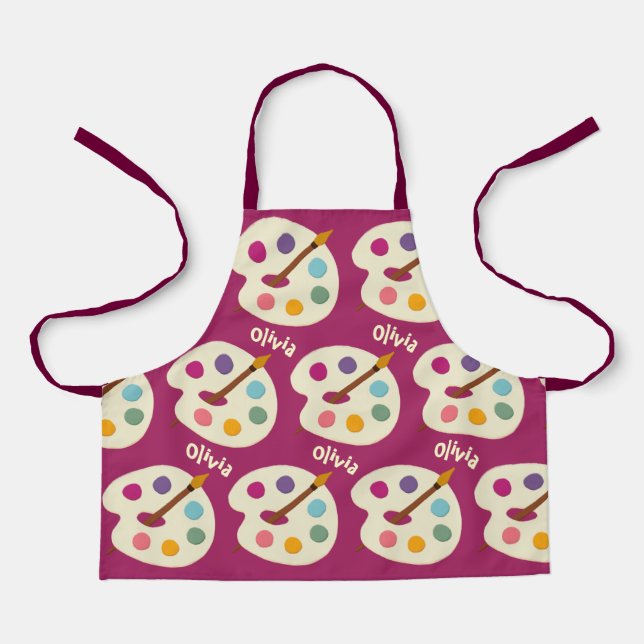 custom NAME Art class school Artist Apron (Front)