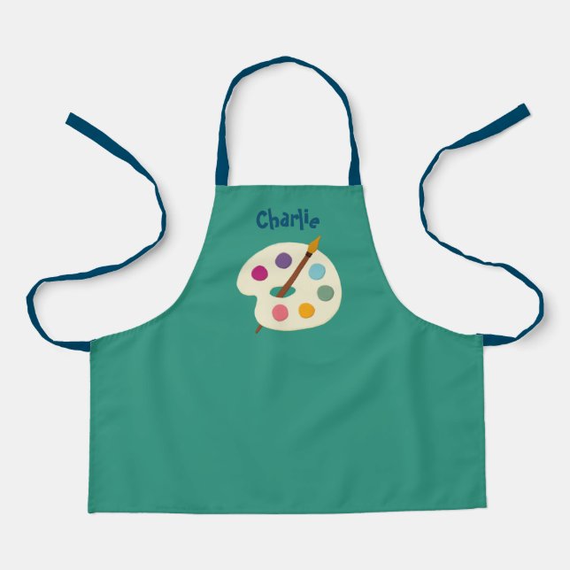 custom NAME Art class school Artist Apron (Front)