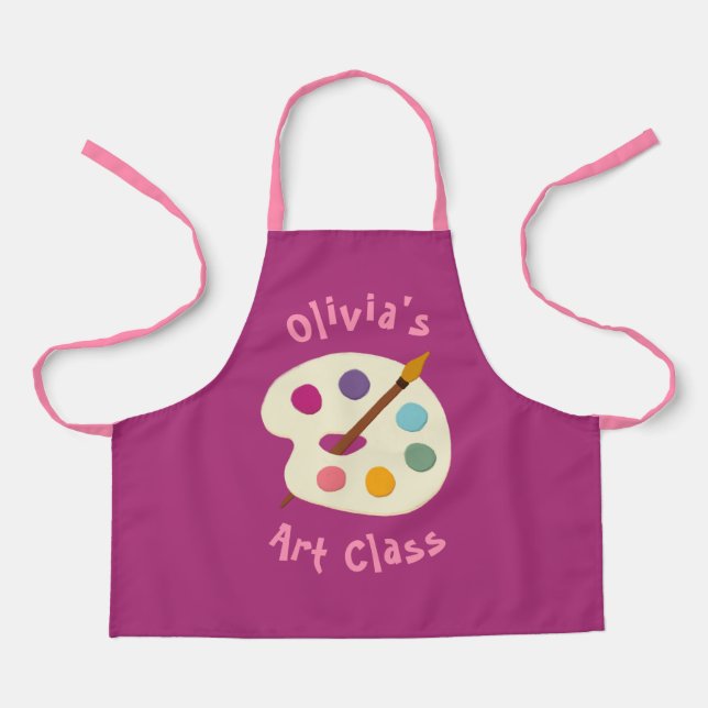 custom NAME Art class school Artist Apron (Front)