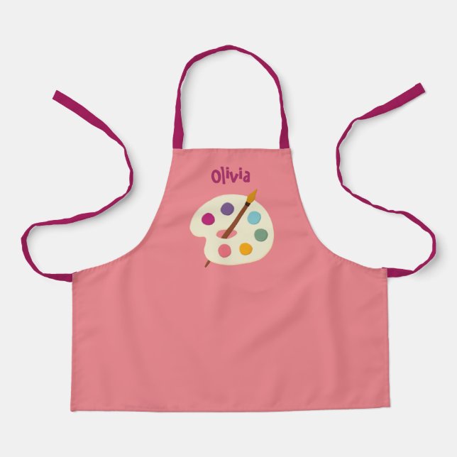 custom NAME Art class school Artist Apron (Front)