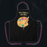 custom NAME Art class teacher Artist Apron<br><div class="desc">Add your name and change the background colours! 

Fantastic watercolor illustration hand painted in our studio. 
Unisex art apron for kids and/or adults. 
Use it at home,  in school or in your creative art class atelier.</div>