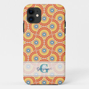 Custom Name Art Deco Aegean Summer Radiant Mandala iPhone 11 Case