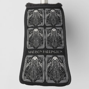 Custom Name Art Deco Golf Head Cover