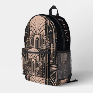 Custom Name Art Deco Printed Backpack