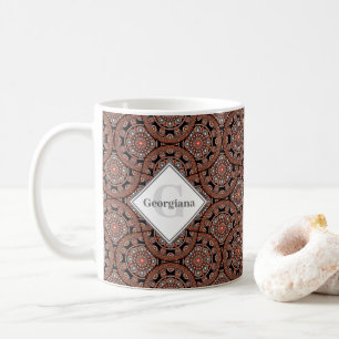 Custom Name Art Deco Safari Sunset Boho Mandala Coffee Mug