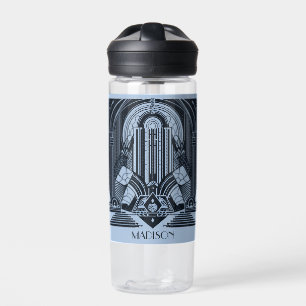Custom Name Art Deco Water Bottle