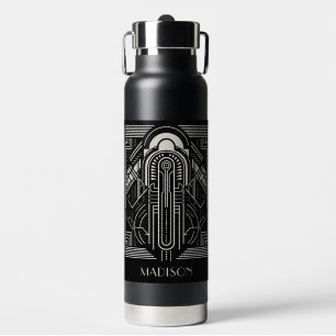 Custom Name Art Deco Water Bottle
