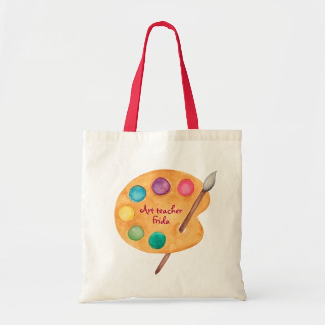 custom NAME Art teacher Art class gift Tote Bag (Front)