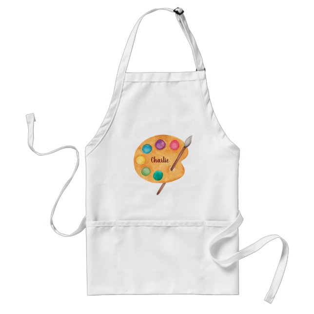 custom NAME Artist art palette paint kids apron  (Front)