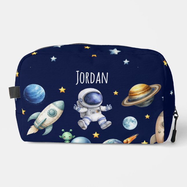 Custom Name Astronaut Space Back to School  Dopp Kit (Front)