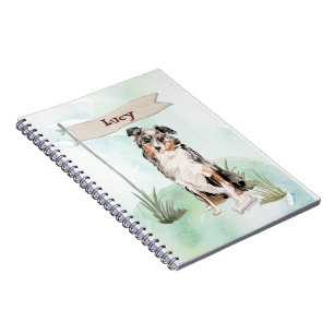 Custom Name Australian Shepherd Pet Dog Notebook