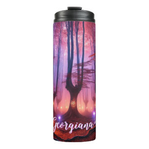 Custom Name Autumnal Enchanted Whimsigoth Forest Thermal Tumbler