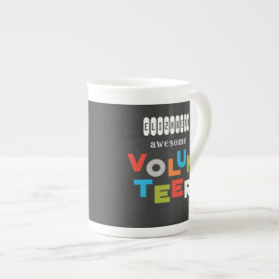 Custom Name, Awesome Volunteer Appreciation Bone China Mug