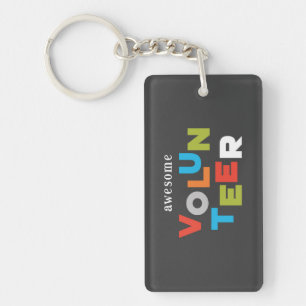 Custom Name, Awesome Volunteer Appreciation Key Ring
