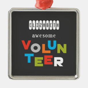 Custom Name, Awesome Volunteer Appreciation Metal Tree Decoration