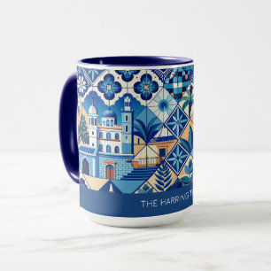Custom Name Azulejo Tiles Pattern Mug