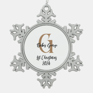 custom name baby 1st Christmas Snowflake Ornament