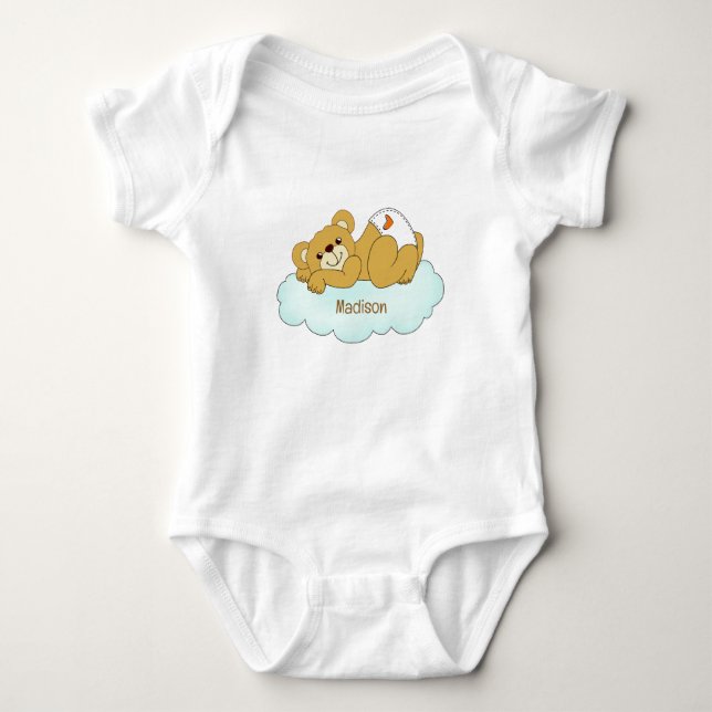 Custom Name Baby Bear Teddy Bodysuit (Front)