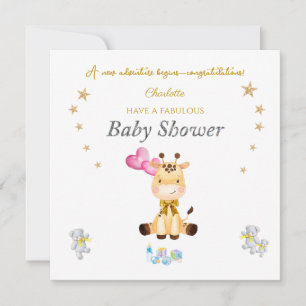 Custom Name Baby Giraffe balloons Baby Shower