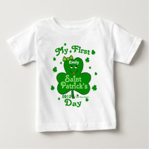 Custom Name Baby Girl's First St. Patrick's Day T-Shirt