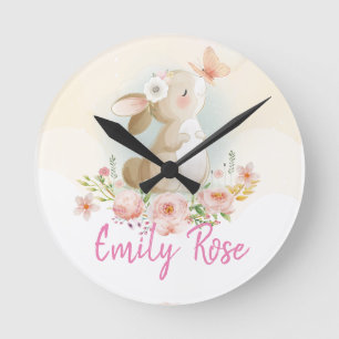 Custom name baby Nursery  Round Clock