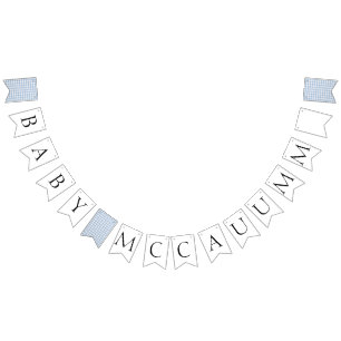 Custom Name Baby Q Baby Shower Barbecue Boy Blue Bunting