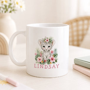 Custom Name Baby Tiger Safari Jungle Coffee Mug