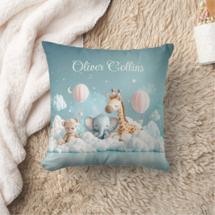 Custom Name Baby Zebra with all his friends Cushion