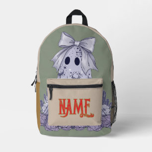 Custom Name Back to School Cute Ghost Printed Backpack