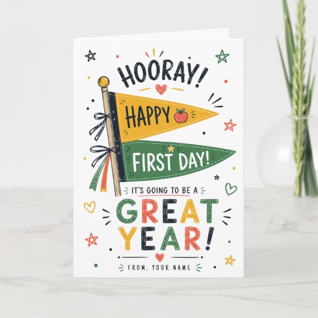 Custom name back to school Printable gift Teachers Card (Front)