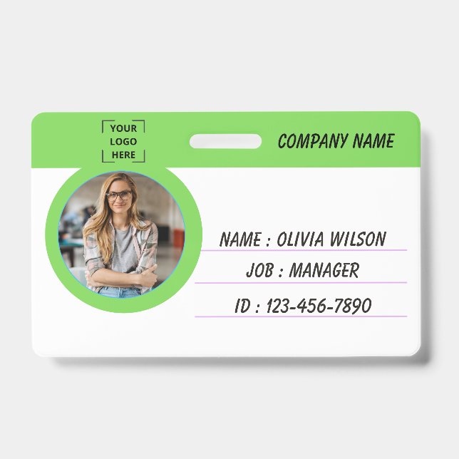 Custom Name Badge Employee ID Button (Front)