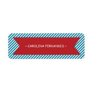 Custom Name Badge on Blue Stripes