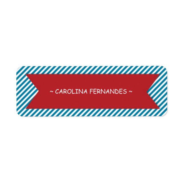 Custom Name Badge on Blue Stripes (Front)