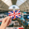 Custom name badge with British Union Jack flag