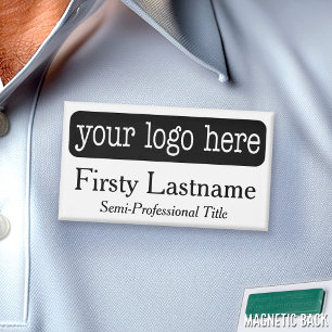 Custom Name Badge with Horizontal Logo - Retail