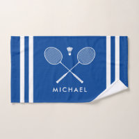 Custom Name Badminton Blue Stripes