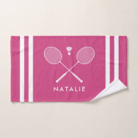 Custom Name Badminton Magenta Stripes