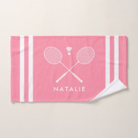 Custom Name Badminton Pink Stripes
