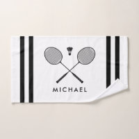 Custom Name Badminton White Stripes