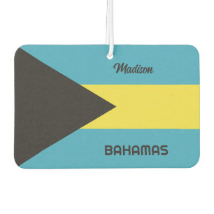 Custom Name Bahamas Flag Car Air Freshener