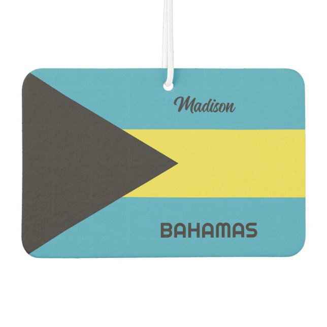 Custom Name Bahamas Flag Car Air Freshener (Front)