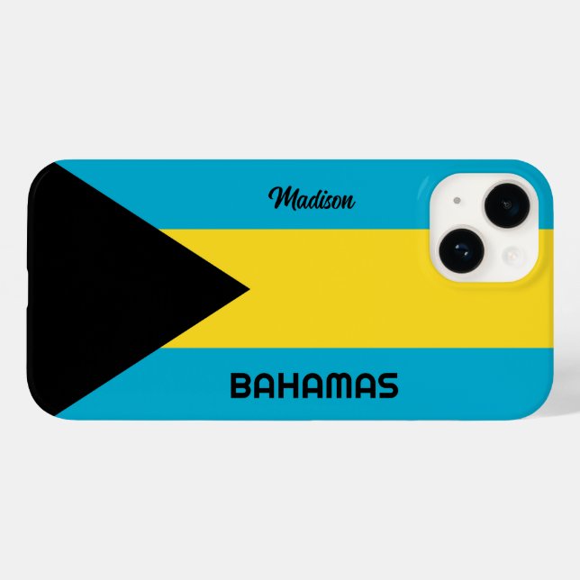 Custom Name Bahamas Flag Case-Mate iPhone Case (Back (Horizontal))