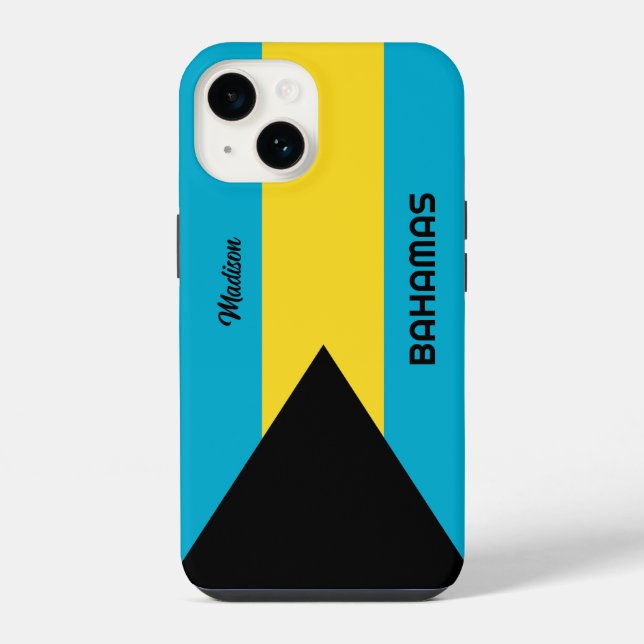 Custom Name Bahamas Flag iPhone Case (Back)