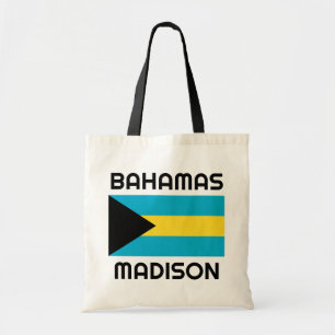 Custom Name Bahamas Flag Tote Bag