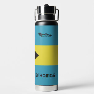 Custom Name Bahamas Flag Water Bottle