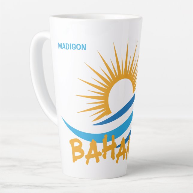 Custom Name Bahamas Latte Mug (Left Angle)