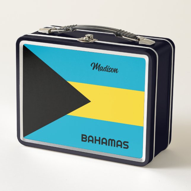Custom Name Bahamas Metal Lunch Box (Front)